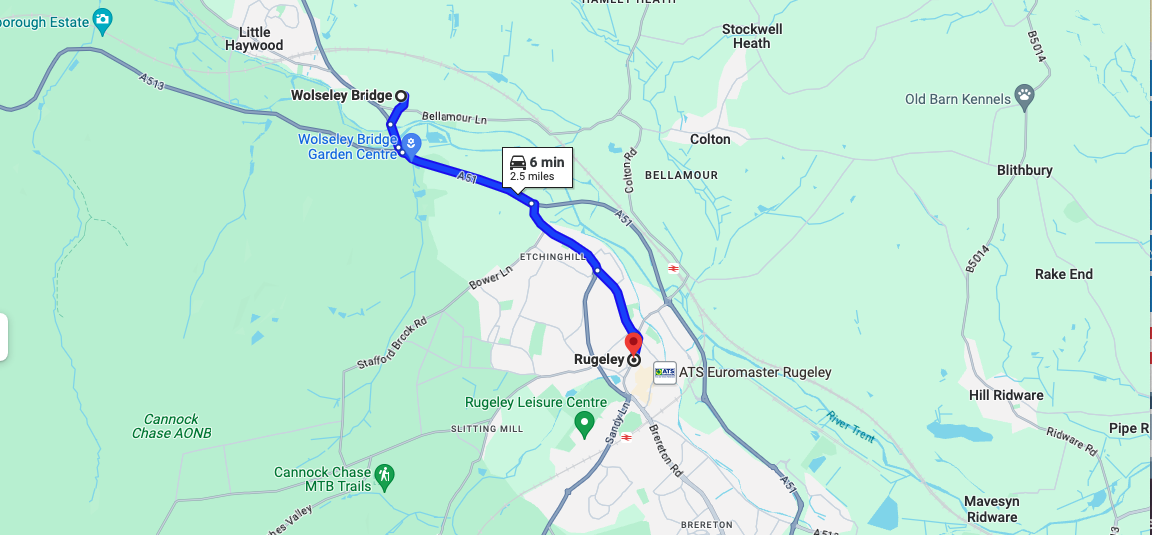 map-showing-distance-rugeley-stafford